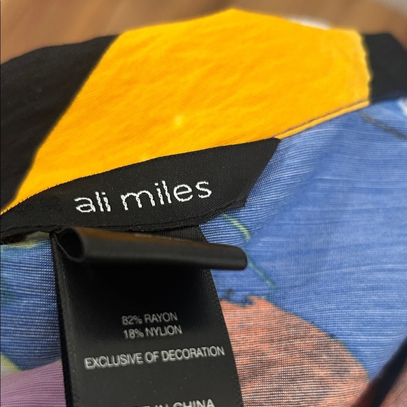 Ali Miles Multicolor Abstract Button Down Shirt NWT - Picture 11 of 11